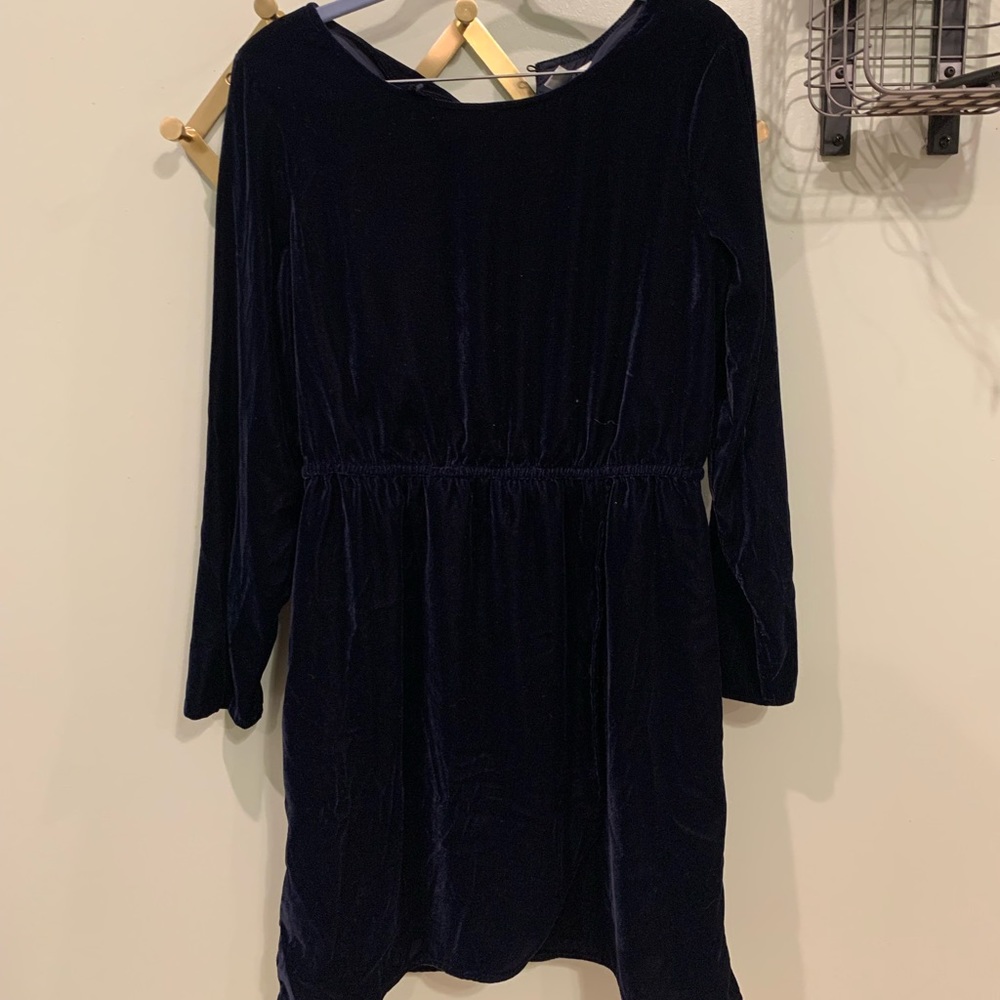 Jcrew blue velvet dress